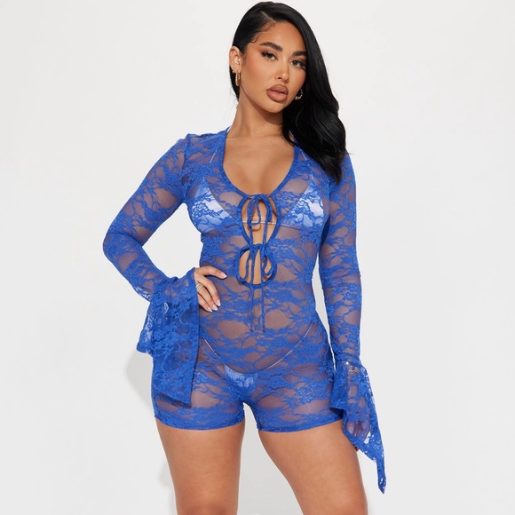 FashionNova Kayai Lace Romper - Picture 1 of 4